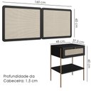 Ver imagem 3 de Cabeceira Casal e 2 Mesas Cabeceira Palinha 28977 Nero Dourado Artesano