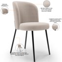 Ver imagem 4 de Kit 6 Cadeiras Sala de Jantar Estofada Gavi L02 Bouclê Creme - Lyam Decor