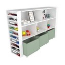 Ver imagem 3 de Organizador Infantil Newton com Baús e Porta Carrinhos MDF Verde Woodcore