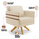 Ver imagem 6 de Kit 01 Namoradeira 02 Lugares e 01 Poltrona Mari Linho Bege A19 Base de Madeira MA30 - D'Rossi DRoss