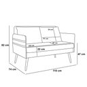 Ver imagem 7 de Kit 01 Namoradeira 02 Lugares e 01 Poltrona Mari Linho Bege A19 Base de Madeira MA30 - D'Rossi DRoss