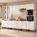 Ver imagem 1 de Cozinha Modulada Completa 6 Peças Modelo Americano Provençal sem Tampo de 120 cm Branco/Ébano
