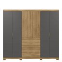 Ver imagem 2 de Guarda-Roupa Casal 100% MDF 6 Portas 4 Gavetas Dubai Ouro Nature Alasca