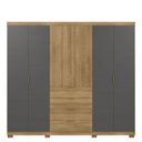 Ver imagem 2 de Guarda-Roupa Casal 100% MDF 6 Portas 4 Gavetas Dubai Ouro Nature Alasca Marrom