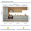Ver imagem 3 de Cozinha Completa Modulada 7 Peças 9 Portas 7 Gavetas com Rodapé Norten