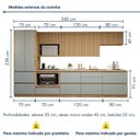 Ver imagem 4 de Cozinha Completa Modulada 7 Peças 9 Portas 7 Gavetas com Rodapé Norten Verde/Nature