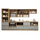 Ver imagem 5 de Cozinha Completa Modulada 7 Peças 9 Portas 7 Gavetas com Rodapé Norten Verde/Nature
