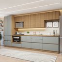 Ver imagem 1 de Cozinha Completa Modulada 7 Peças 9 Portas 7 Gavetas com Rodapé Norten Verde/Nature