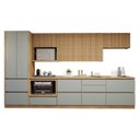 Ver imagem 3 de Cozinha Completa Modulada 7 Peças 9 Portas 7 Gavetas com Rodapé Norten Verde/Nature