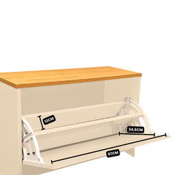 Sapateira com 2 Portas Organizadora Off White com Cinamomo - 4