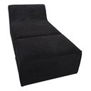Ver imagem 1 de Chaise Tiktok Sofá Cama 2 Lugares com Puff Preto para Redes Sociais Bz Home Decor