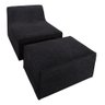 Chaise Tiktok Sofá Cama 2 Lugares com Puff Preto para Redes Sociais Bz Home Decor - 2