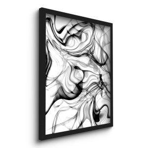 Quadro Decorativo Fumaça Negra 45x33 C/vidro