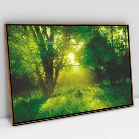 Quadro Decorativo em Canvas Natureza TaColado Moldura Flutuante 4,5cm Freijó 120 x 80cm
