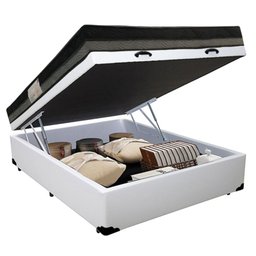 Cama Baú Casal Sintético + Colchão Casal Ortobom Iso Dupla Face 60X188X138 Branco - 6