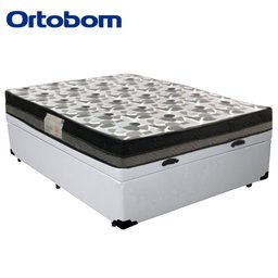 Cama Baú Casal Sintético + Colchão Casal Ortobom Iso Dupla Face 60X188X138 Branco - 5