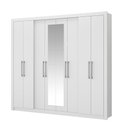 Ver imagem 3 de Roupeiro Héster C/ Espelho 2,43m 8 Portas Mdp Carraro Branco Cor:branco