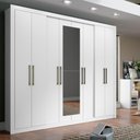 Ver imagem 1 de Roupeiro Héster C/ Espelho 2,43m 8 Portas Mdp Carraro Branco Cor:branco