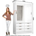 Ver imagem 4 de Guarda Roupa Sevilha com Espelho e Cama Casal Carioca Móveis Branco
