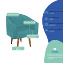 Ver imagem 4 de Kit 2 Poltronas Decorativa Jade Design Moderno Sala de Estar Quarto Escritório Confortável Luxo Pés
