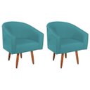 Ver imagem 2 de Kit 2 Poltronas Decorativa Jade Design Moderno Sala de Estar Quarto Escritório Confortável Luxo Pés