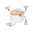 Ver imagem 2 de Saleiro em Cerâmica com Tampa e Colher de Bambu - Branco