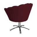 Ver imagem 4 de Poltrona Decorativa Pétala Pés Metal Giratório Suede Bordô - Ds Estofados