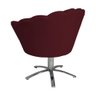 Poltrona Decorativa Pétala Pés Metal Giratório Suede Bordô - Ds Estofados - 4