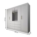 Ver imagem 5 de Guarda-roupa Casal Honey 4 Portas 6 Gavetas com Espelho - Panorama Móveis