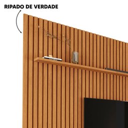 Painel De TV Para Sala Ripado Até 75 Polegadas 2.2 Nature Valerius Shop JM - 3