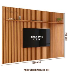 Painel De TV Para Sala Ripado Até 75 Polegadas 2.2 Nature Valerius Shop JM - 4