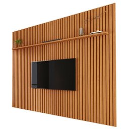 Painel De TV Para Sala Ripado Até 75 Polegadas 2.2 Nature Valerius Shop JM - 2