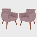 Ver imagem 1 de Kit 2 Poltronas Nina com Capitone - Rosê