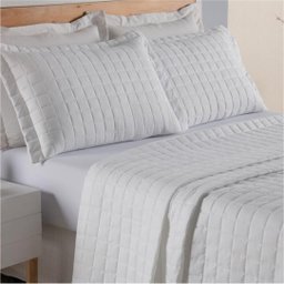 Kit Cobre Leito Dupla Face Micro Percal 200 Fios Queen com Porta Travesseiro:branco - 3