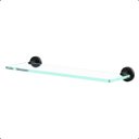 Ver imagem 1 de Porta Shampoo de Banheiro Grego Metal Acessório Suporte Redondo Preto Fosco Athenas