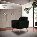 Ver imagem 2 de Poltrona Decorativa Sala de Estar Liza em Couro Verde - Mozzelar