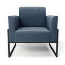 Ver imagem 3 de Poltrona Base Industrial Alta Preto Marisa Suede Azul Marinho D03 - D’Rossi