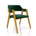 Ver imagem 2 de Kit 4 Cadeiras Sala de Jantar e Jogos Carteados Madeira Maciça Poker Veludo Verde/mel G42 - Gran Bel