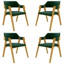 Ver imagem 1 de Kit 4 Cadeiras Sala de Jantar e Jogos Carteados Madeira Maciça Poker Veludo Verde/mel G42 - Gran Bel