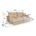 Ver imagem 2 de Sofá Cama Lume sem Caixa 2,30m Linho Bege - King House