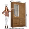 Guarda Roupa Casal Modulado Sevilha 5 e 2 Portas 8 Gavetas com Espelho Carioca Móveis - 4