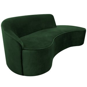 Sofá Curvo 03 Lugares 180cm Eron Suede Verde - Casaepoltrona
