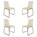 Ver imagem 1 de Kit 4 Cadeiras de Jantar Lille Base Aramado Bronze Veludo Bege - Montanaris Decor