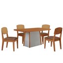 Ver imagem 2 de Mesa de Jantar Diane 120cm Tampo Mdf Laminado com 4 Cadeiras Copper Premium Moderna Mobília