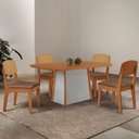 Ver imagem 1 de Mesa de Jantar Diane 120cm Tampo Mdf Laminado com 4 Cadeiras Copper Premium Moderna Mobília