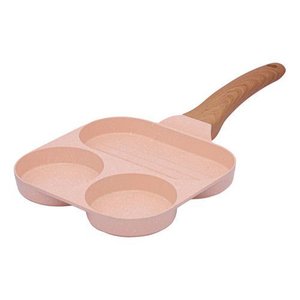 Frigideira 3x1 Ovo Hamburguer Rosa Indução Cerâmica Mimo Sty