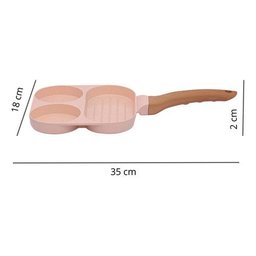 Frigideira 3x1 Ovo Hamburguer Rosa Indução Cerâmica Mimo Sty - 2
