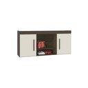 Ver imagem 2 de Armário Aéreo Ponte Modulada Casal Para Quarto 1,50m 4 Portas 1 Nicho Marrom Madeira Branco