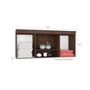 Ver imagem 4 de Armário Aéreo Ponte Modulada Casal Para Quarto 1,50m 4 Portas 1 Nicho Marrom Madeira Branco
