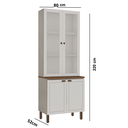 Ver imagem 2 de Armário Cozinha Cristaleira Conecta Frizz Branco/Ebano